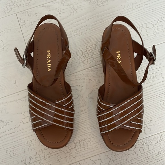 Prada Wooden Platform Sandals - Picture 2 of 4